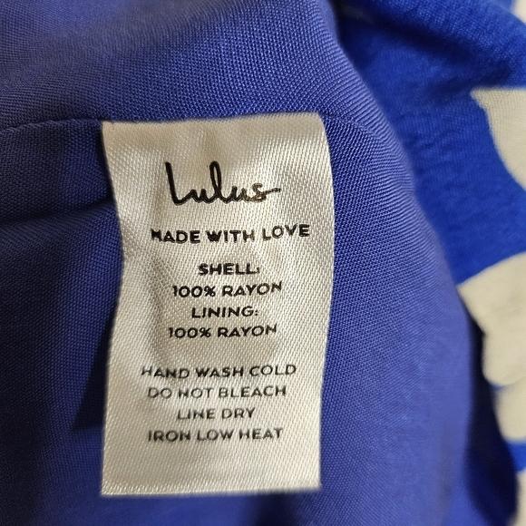 Lulus Blue White Floral Ruched Halter Back Zip Beachy Summer Bodycon Dress Large - Picture 8 of 13